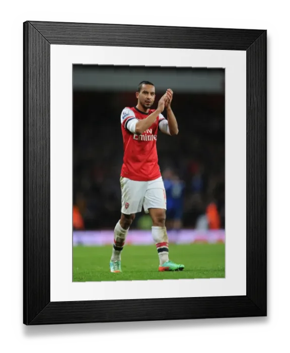 Framed Print : Theo Walcott's Reaction: Arsenal vs. Cardiff City, Premier League 2013-14