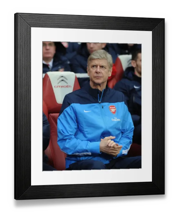 Framed Print : Arsene Wenger: Arsenal Manager Before Arsenal vs. Cardiff City (2013-14)