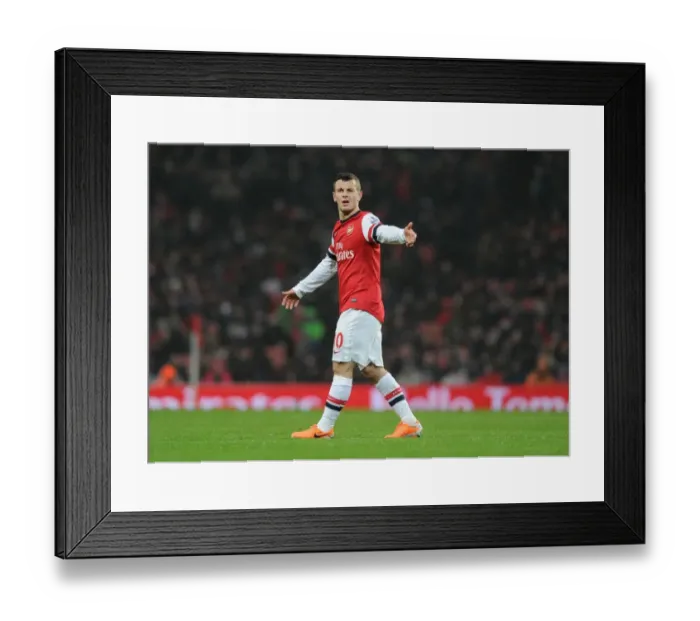 Framed Print : Jack Wilshere in Action: Arsenal vs Cardiff City, Premier League 2013-14