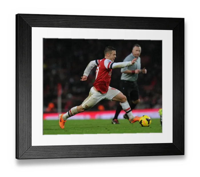 Framed Print : Jack Wilshere in Action: Arsenal vs. Cardiff City, Premier League, 2013-14
