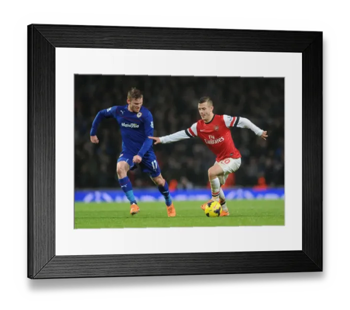 Framed Print : Jack Wilshere Outmaneuvers Aron Gunnarsson: Arsenal vs. Cardiff City, Premier League, 2013-14 Framed Print : Jack Wilshere Outmaneuvers Aron Gunnarsson: Arsenal vs. Cardiff City, Premier League, 2013-14