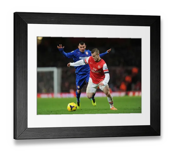 Framed Print : Battle in the Midfield: Jack Wilshere vs. Gary Medel, Arsenal vs. Cardiff City, Premier League