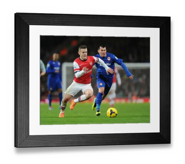 Framed Print : Jack Wilshere vs Gary Medel: Midfield Battle in Arsenal vs Cardiff City, Premier League Framed Print : Jack Wilshere vs Gary Medel: Midfield Battle in Arsenal vs Cardiff City, Premier League
