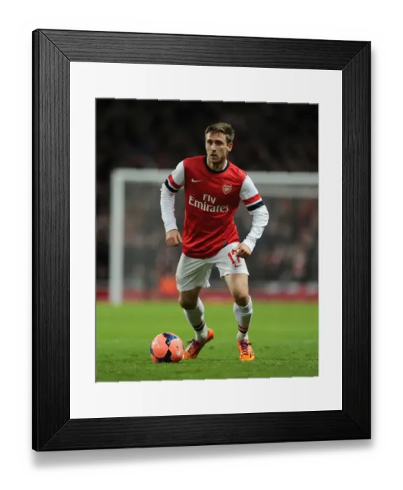 Framed Print : Nacho Monreal Focuses in Arsenal-Tottenham FA Cup Clash