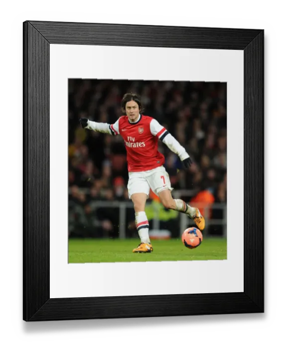 Framed Print : Tomas Rosicky: In Action Against Tottenham in the FA Cup, 2014