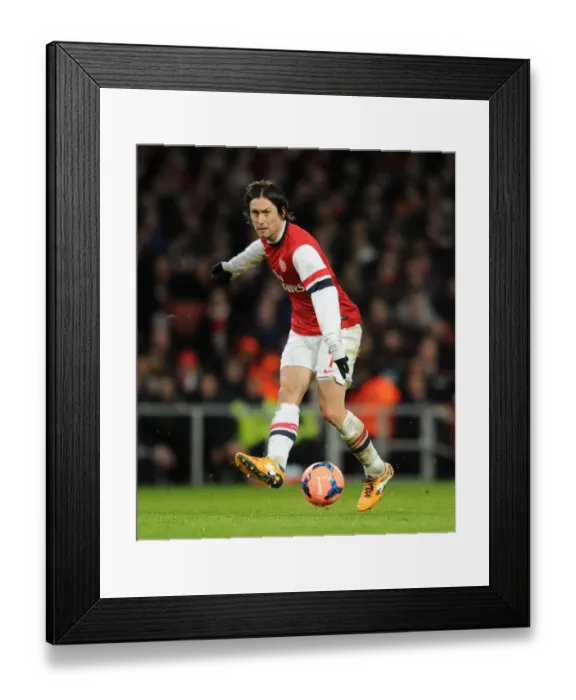 Framed Print : Tomas Rosicky in Action: Arsenal vs. Tottenham FA Cup Clash, 2014
