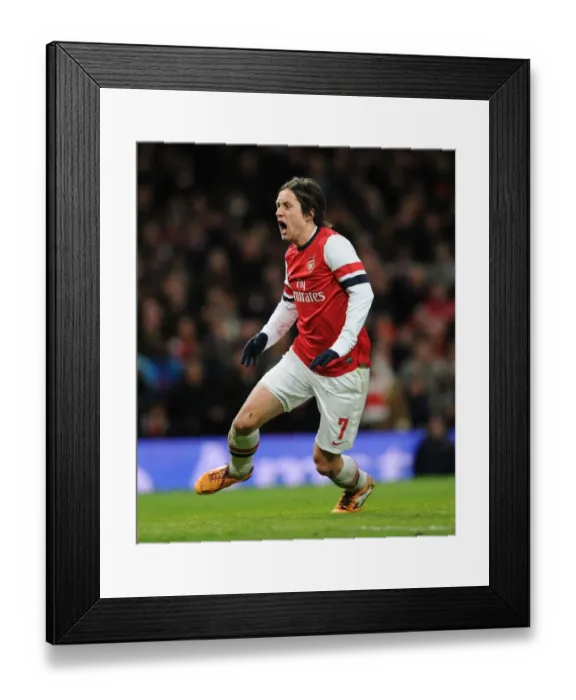 Framed Print : Arsenal's Rosicky Scores in FA Cup Derby Victory over Tottenham