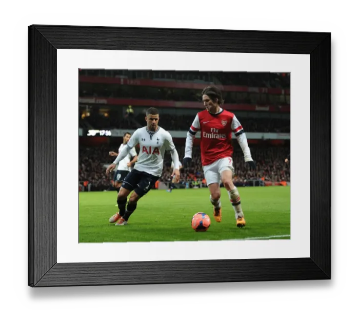 Framed Print : Clash of Forces: Rosicky vs. Walker in the FA Cup Battle between Arsenal and Tottenham