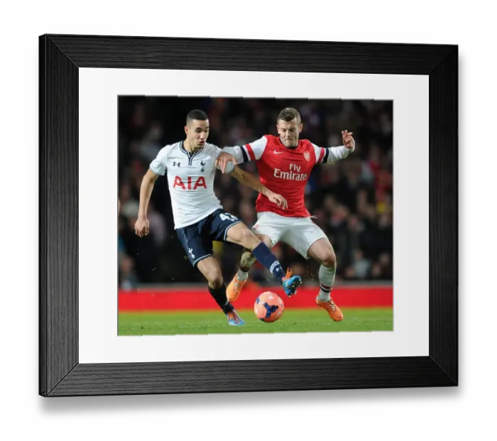 Framed Print : Arsenal vs. Tottenham: Wilshere Tackles Bentaleb in FA Cup Clash