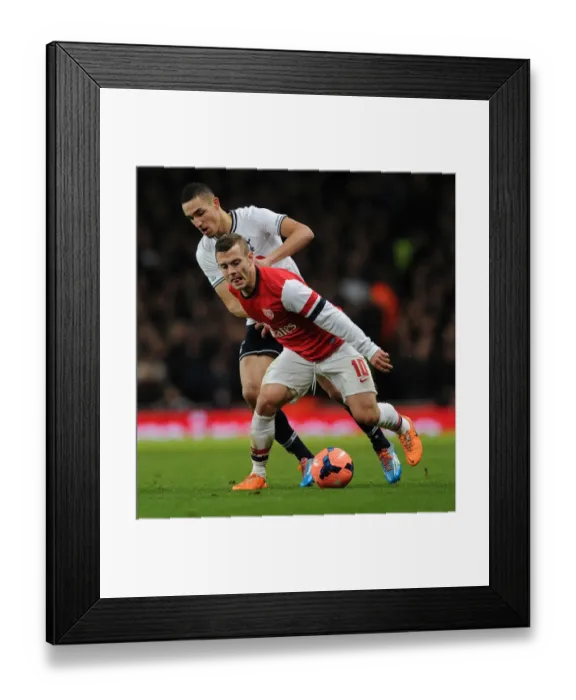 Framed Print : Arsenal's Jack Wilshere Overpowers Tottenham's Bentaleb in FA Cup Battle Framed Print : Arsenal's Jack Wilshere Overpowers Tottenham's Bentaleb in FA Cup Battle