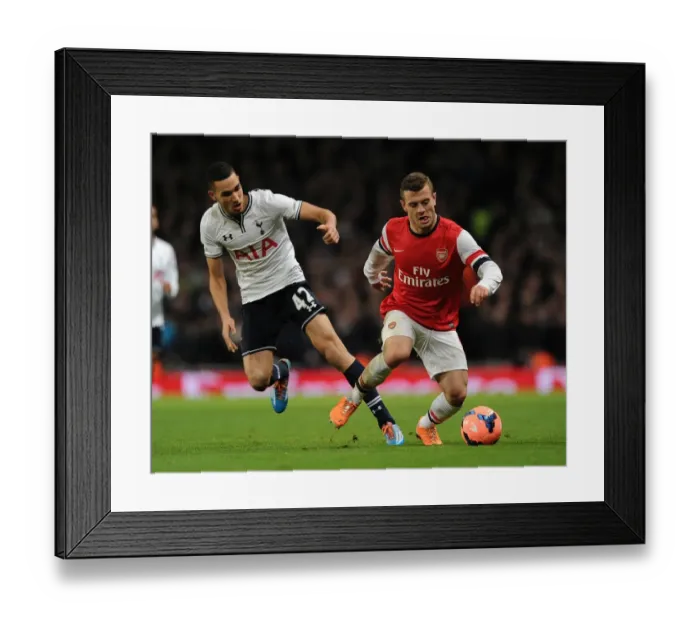 Framed Print : Arsenal's Jack Wilshere Overpowers Tottenham's Bentaleb in FA Cup Battle Framed Print : Arsenal's Jack Wilshere Overpowers Tottenham's Bentaleb in FA Cup Battle