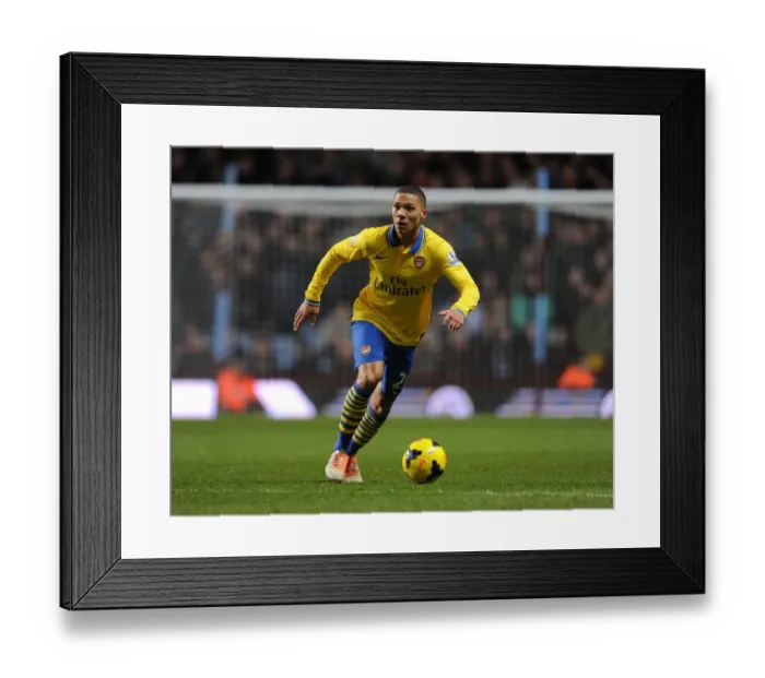 Framed Print : Arsenal's Kieran Gibbs in Action against Aston Villa (2013-14 Premier League)