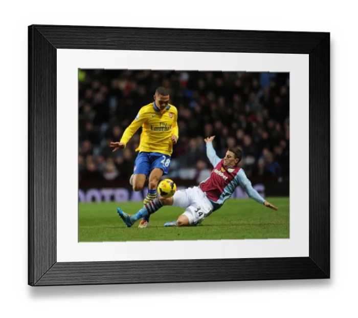 Framed Print : Intense Rivalry: Kieran Gibbs vs. Matthew Lowton at Villa Park