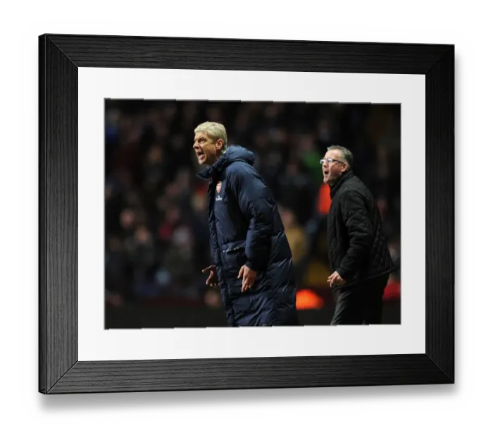 Framed Print : Arsene Wenger Leads Arsenal Against Aston Villa in Premier League Clash (January 2014) Framed Print : Arsene Wenger Leads Arsenal Against Aston Villa in Premier League Clash (January 2014)