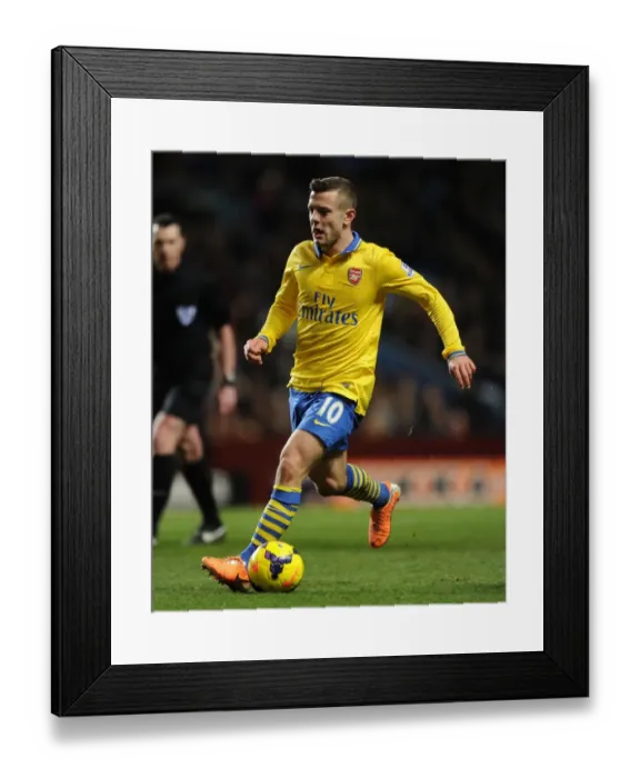 Framed Print : Jack Wilshere in Action: Aston Villa vs. Arsenal, Premier League 2013-14