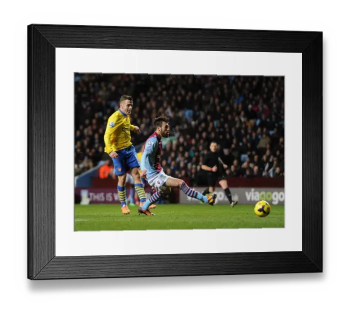 Framed Print : Jack Wilshere Scores First Goal: Aston Villa vs. Arsenal, Premier League 2013-14