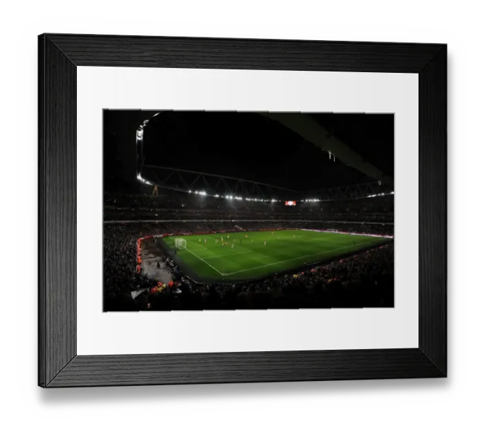 Framed Print : Arsenal Fans Illuminate Emirates Stadium during FA Cup Match against Coventry City