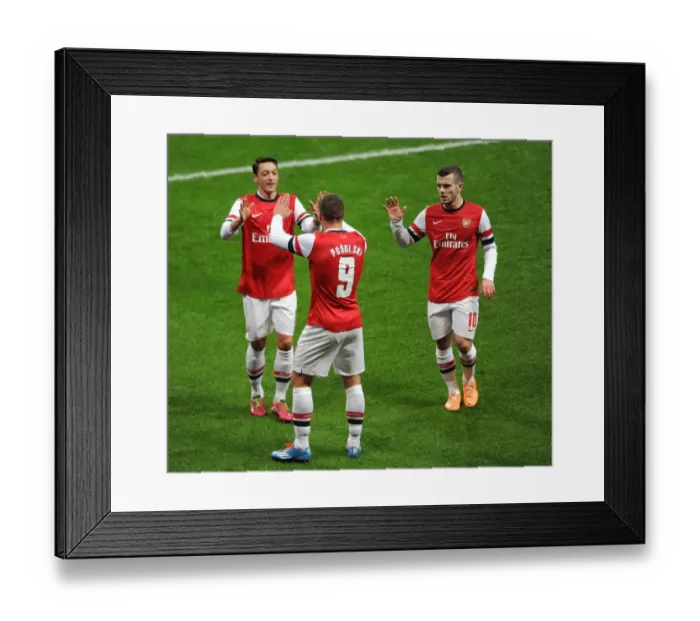 Framed Print : Lukas Podolski Scores First Goal: Arsenal vs Coventry City, FA Cup Fourth Round