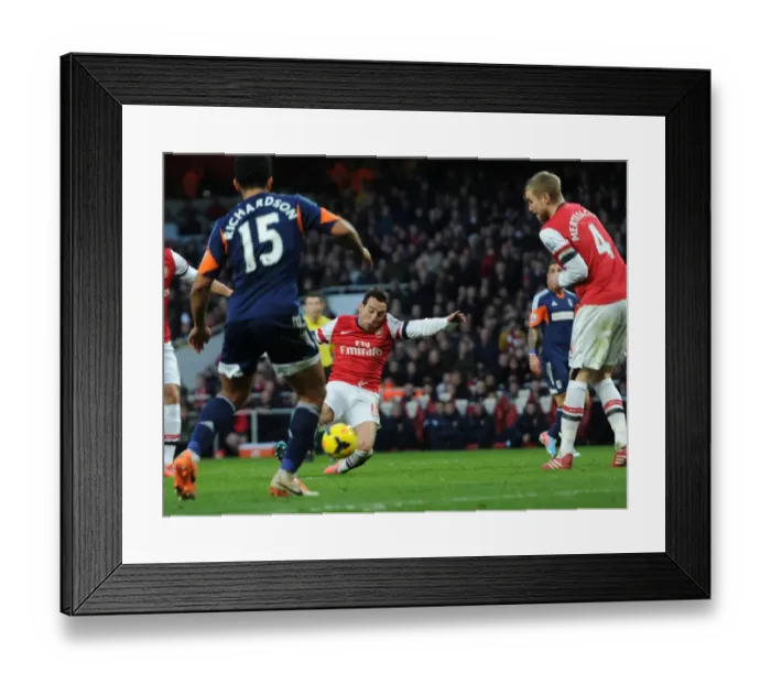 Framed Print : Santi Cazorla Scores First Goal: Arsenal vs Fulham, Premier League 2013-14 Framed Print : Santi Cazorla Scores First Goal: Arsenal vs Fulham, Premier League 2013-14