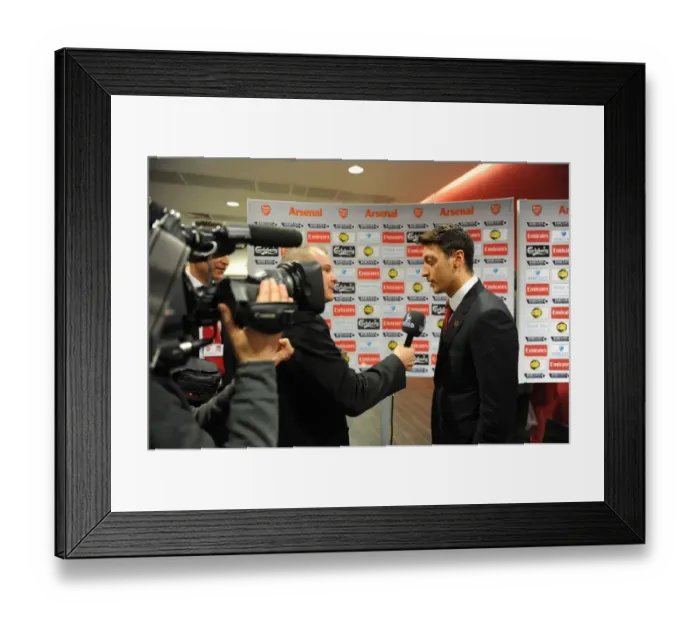 Framed Print : Mesut Ozil's Pre-Match Interview: Arsenal Star Ahead of Arsenal vs Fulham (2013-14) Framed Print : Mesut Ozil's Pre-Match Interview: Arsenal Star Ahead of Arsenal vs Fulham (2013-14)