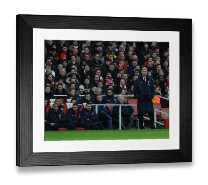 Framed Print : Arsene Wenger Leading Arsenal Against Fulham in the Premier League, January 2014