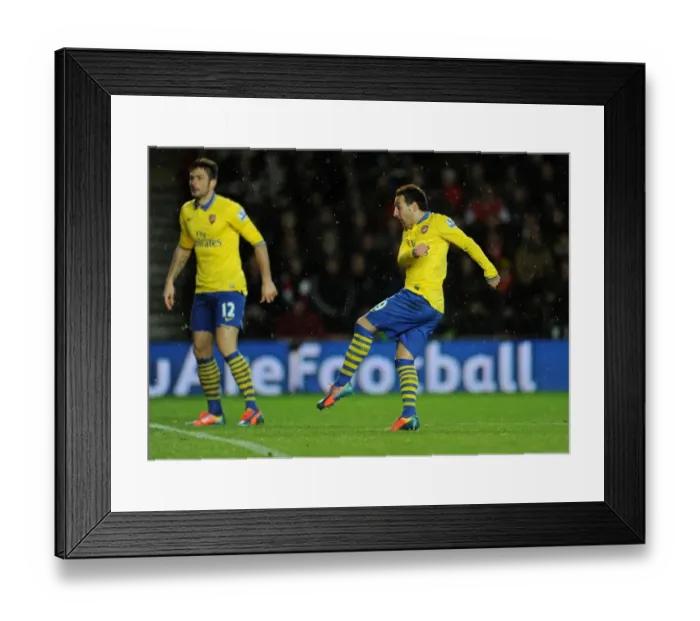 Framed Print : Santi Cazorla Scores Arsenal's Second Goal Against Southampton (2013-14)