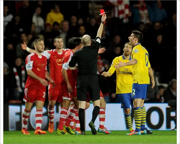 Red Card Drama: Olivier Giroud and Mathieu Flamini vs. Southampton (2013-14)
