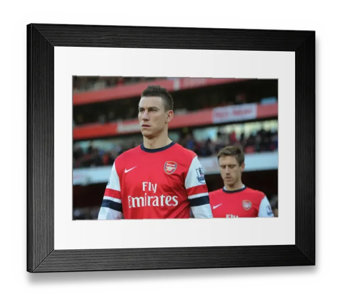 Framed Print : Arsenal's Laurent Koscielny Before Arsenal v Crystal Palace, Premier League 2013-14