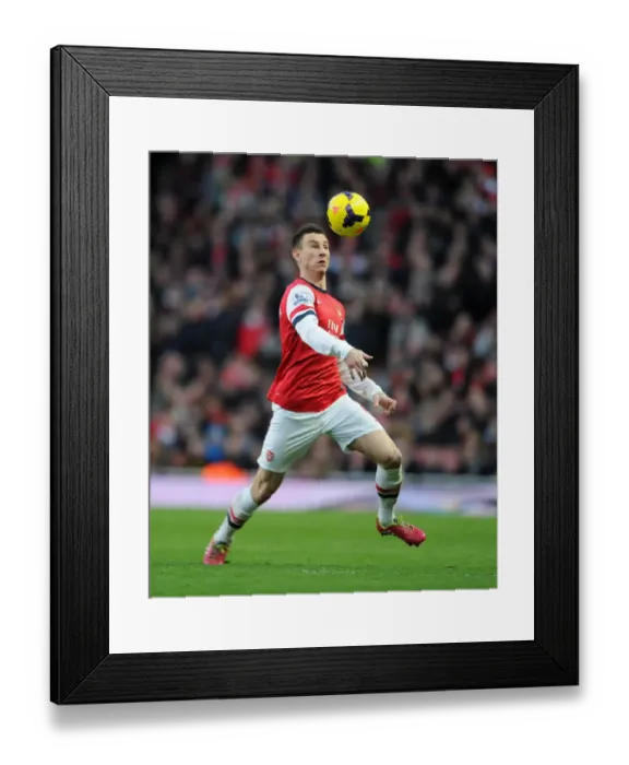 Framed Print : Arsenal's Koscielny in Action: Arsenal vs Crystal Palace, Premier League 2013-14