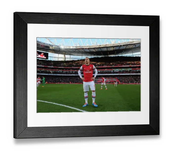Framed Print : Lukas Podolski in Action: Arsenal vs Crystal Palace, Premier League 2013-14