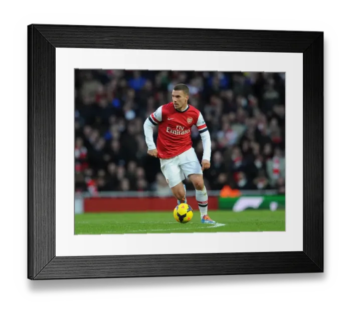 Framed Print : Lukas Podolski (Arsenal). Arsenal 2: 0 Crystal Palace. Barclays Premier League. Emirates Stadium Framed Print : Lukas Podolski (Arsenal). Arsenal 2: 0 Crystal Palace. Barclays Premier League. Emirates Stadium