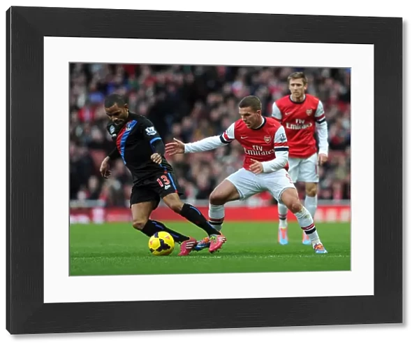 Lukas Podolski (Arsenal) Jason Puncheon (Palace). Arsenal 2: 0 Crystal Palace. Barclays