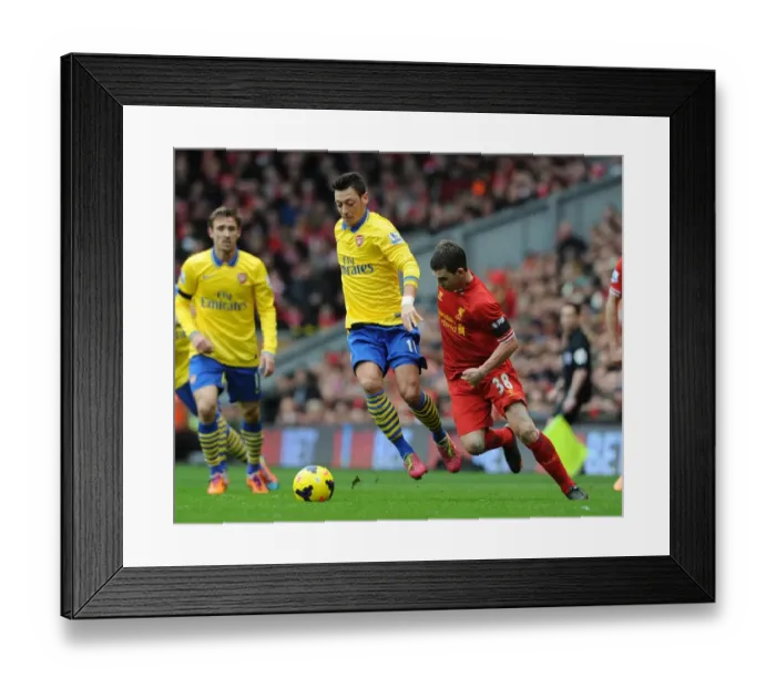 Framed Print : Intense Rivalry: Wilshere vs. Flanagan - Midfield Battle: Liverpool vs. Arsenal, Premier League 2013-14 Framed Print : Intense Rivalry: Wilshere vs. Flanagan - Midfield Battle: Liverpool vs. Arsenal, Premier League 2013-14