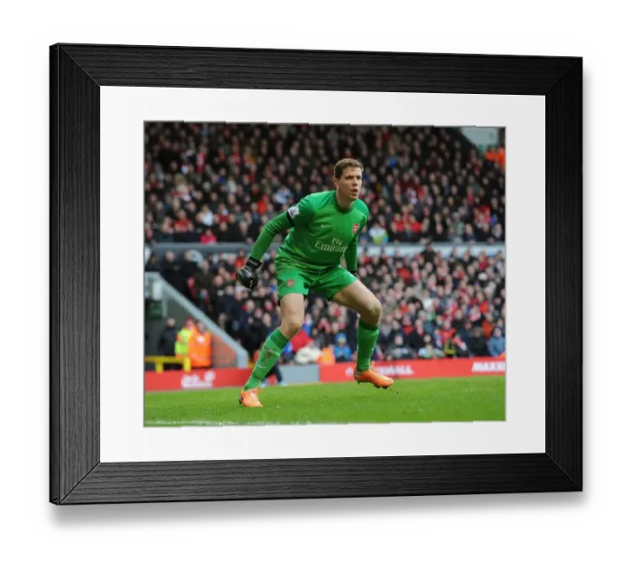 Framed Print : Wojciech Szczesny: Arsenal Goalkeeper in Action Against Liverpool (2013-14) Framed Print : Wojciech Szczesny: Arsenal Goalkeeper in Action Against Liverpool (2013-14)