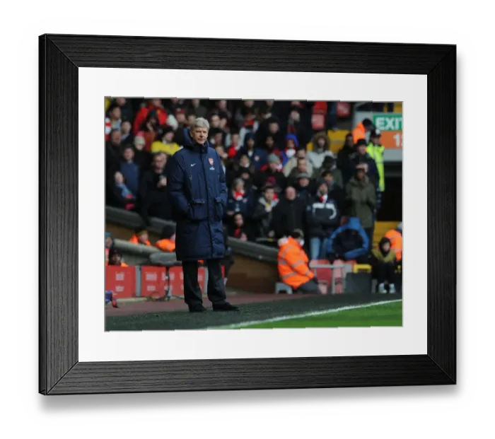 Framed Print : Arsene Wenger at Anfield: Liverpool vs. Arsenal, Premier League 2013-14