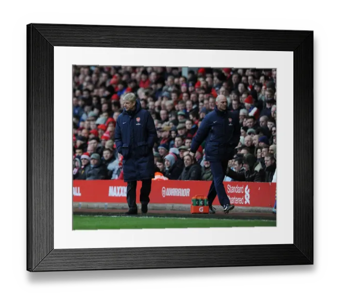 Framed Print : Arsene Wenger and Steve Bould at Liverpool's Anfield: Arsenal vs. Liverpool (2013-14) Framed Print : Arsene Wenger and Steve Bould at Liverpool's Anfield: Arsenal vs. Liverpool (2013-14)