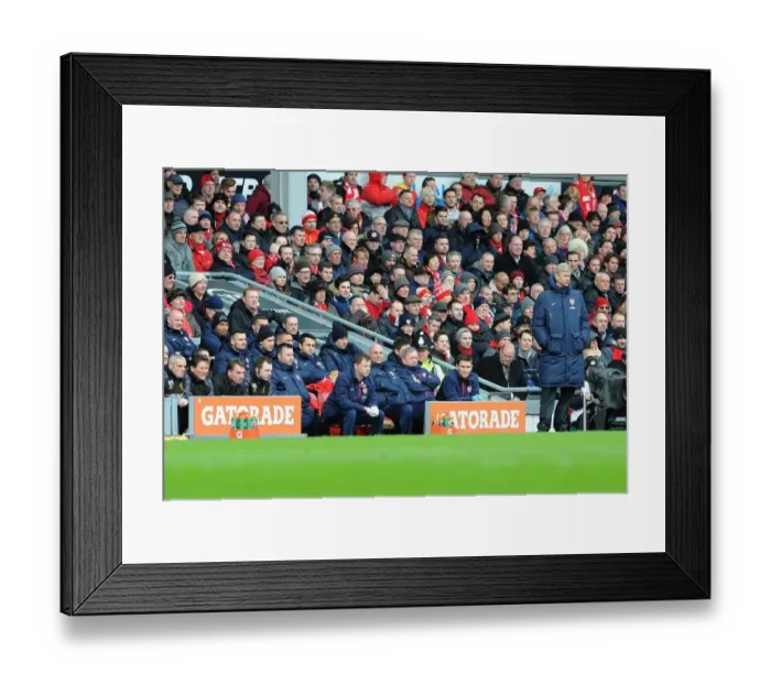Framed Print : Arsene Wenger Leads Arsenal Against Liverpool in Premier League Clash (2013-14)
