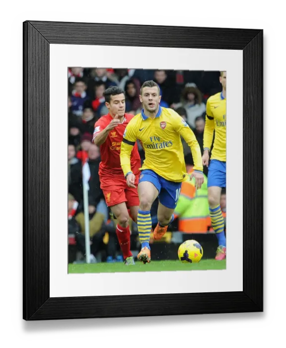 Framed Print : Jack Wilshere vs. Coutinho: Intense Rivalry at Anfield (Liverpool v Arsenal, Premier League 2013-14) Framed Print : Jack Wilshere vs. Coutinho: Intense Rivalry at Anfield (Liverpool v Arsenal, Premier League 2013-14)