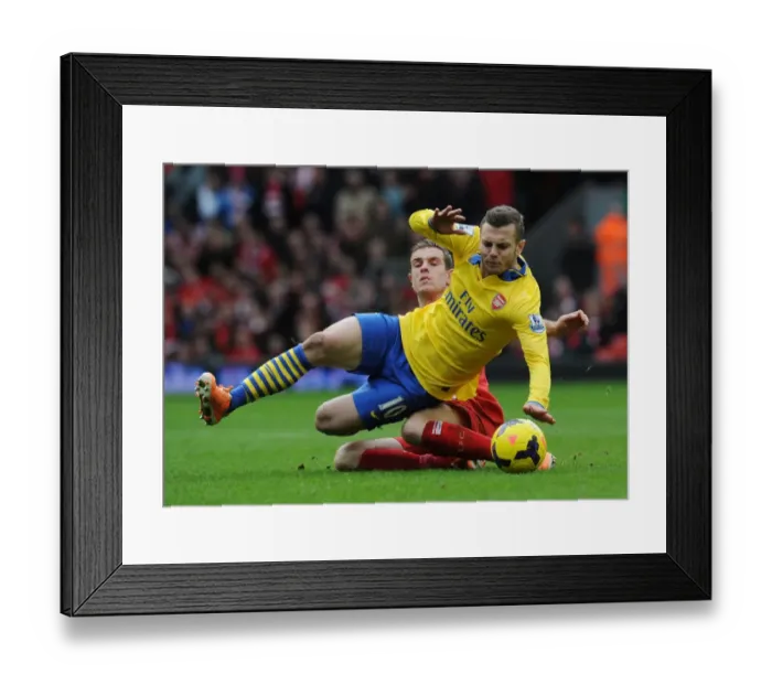 Framed Print : The Anfield Rivalry: Wilshere vs. Henderson, Premier League 2013-14 Framed Print : The Anfield Rivalry: Wilshere vs. Henderson, Premier League 2013-14