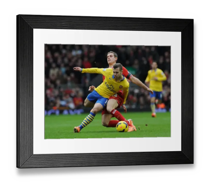 Framed Print : Wilshere vs. Henderson: The Anfield Battle - Premier League 2013-14