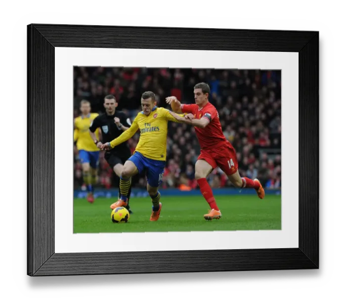 Framed Print : The Anfield Rivalry: Wilshere vs. Henderson, Premier League 2013-14 Framed Print : The Anfield Rivalry: Wilshere vs. Henderson, Premier League 2013-14