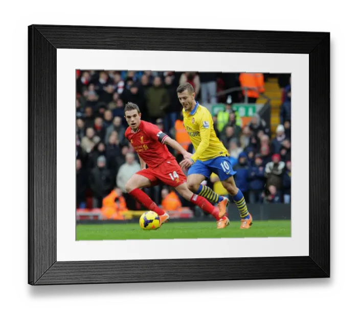 Framed Print : Intense Rivalry: Wilshere vs. Henderson Duel at Anfield, 2013-14 Premier League Framed Print : Intense Rivalry: Wilshere vs. Henderson Duel at Anfield, 2013-14 Premier League