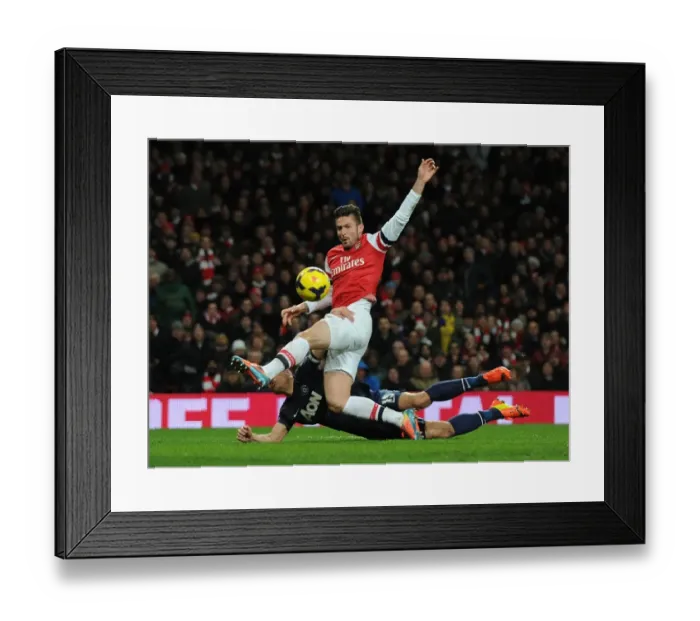 Framed Print : Clash of Titans: Giroud vs. Vidic - Arsenal vs. Manchester United, Premier League, 2014 Framed Print : Clash of Titans: Giroud vs. Vidic - Arsenal vs. Manchester United, Premier League, 2014