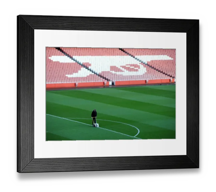 Framed Print : Arsenal vs Manchester United: Pre-Match Pitch Preparation, Emirates Stadium, 2014 Framed Print : Arsenal vs Manchester United: Pre-Match Pitch Preparation, Emirates Stadium, 2014