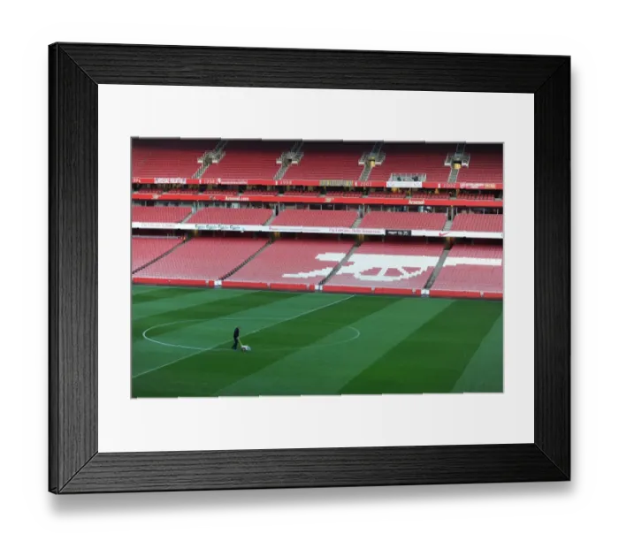 Framed Print : Arsenal vs Manchester United: Pre-Match Pitch Preparation at Emirates Stadium (2013-14)