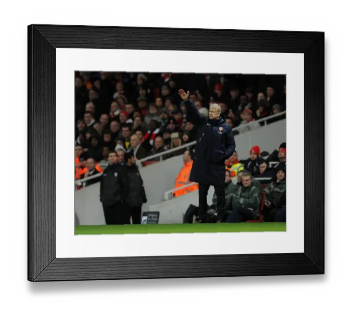 Framed Print : Arsene Wenger Leads Arsenal Against Manchester United (2013-14) Framed Print : Arsene Wenger Leads Arsenal Against Manchester United (2013-14)