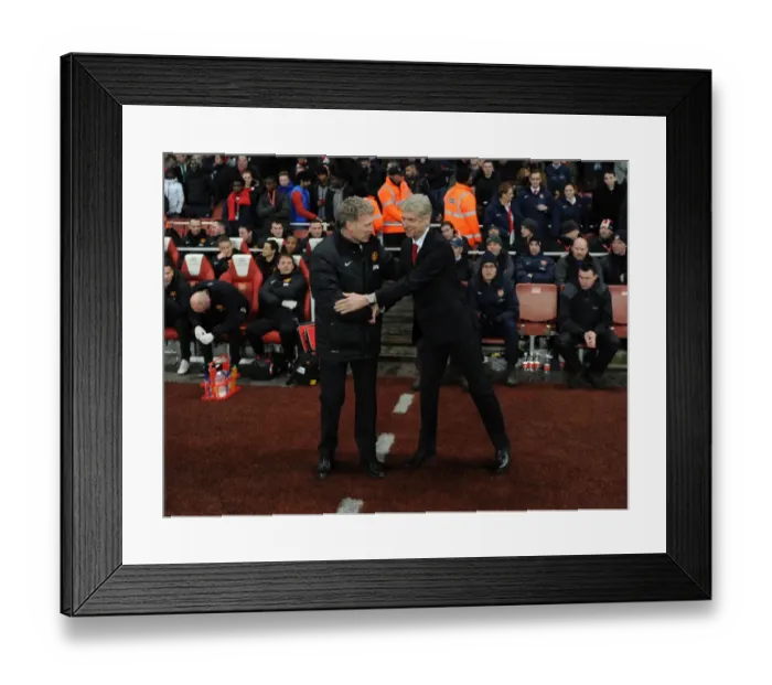 Framed Print : Arsene Wenger and David Moyes: Pre-Match Handshake at the Emirates, Arsenal vs Manchester United, Premier League 2013-14 Framed Print : Arsene Wenger and David Moyes: Pre-Match Handshake at the Emirates, Arsenal vs Manchester United, Premier League 2013-14