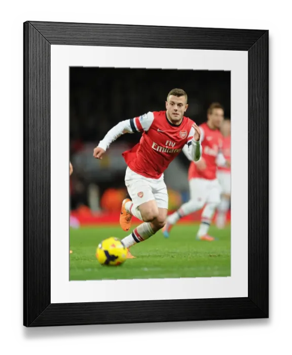 Framed Print : Jack Wilshere: In Action for Arsenal Against Manchester United, Premier League 2013-14 Framed Print : Jack Wilshere: In Action for Arsenal Against Manchester United, Premier League 2013-14