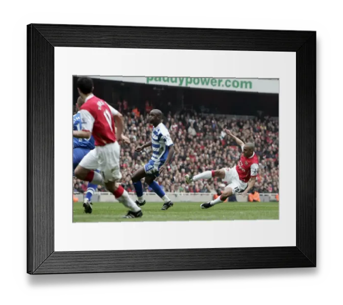 Framed Print : Gilberto scores Arsenals 2nd goal Framed Print : Gilberto scores Arsenals 2nd goal