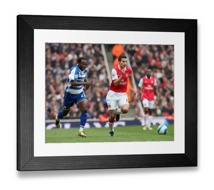 Framed Print : Arsenal's Robin van Persie Scores Twice in 2:0 Victory over Reading in the Barclays Premier League at Emirates Stadium (April 19, 2008)